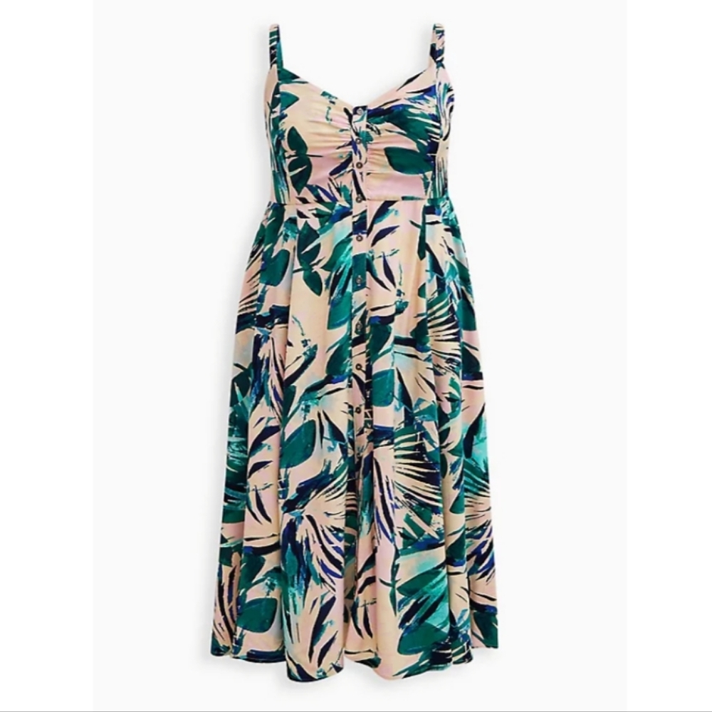 NWT | Torrid Midi Challis Button-Front Dress | Size 0
